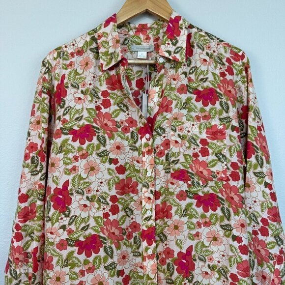 Outerknown Women's Button Up Long Sleeve Shirt‎ Floral Multicolor Organic Cotton - Picture 2 of 14